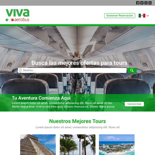 Airline website tour section Design by DiegoSDesing