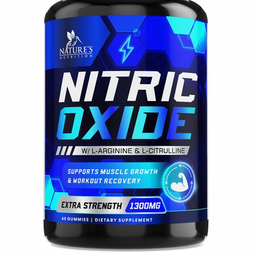 Nitric Oxide label design needed for Nature's Nutrition Réalisé par GenScythe