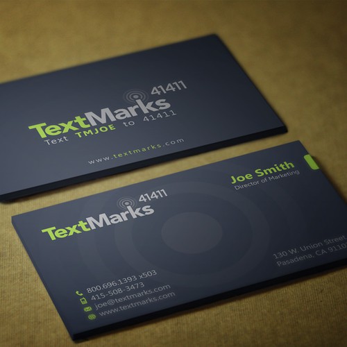 Create new business cards for text message provider Design by mad_best2