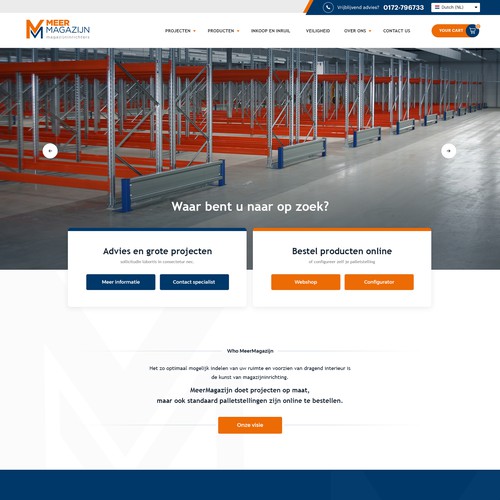 Creative website templates for a leading pallet racks company_ Meermagazijn Design by Aj3664