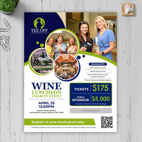 New Charity Wine Lunch Flyer Design by BIG_BRAIN_AX