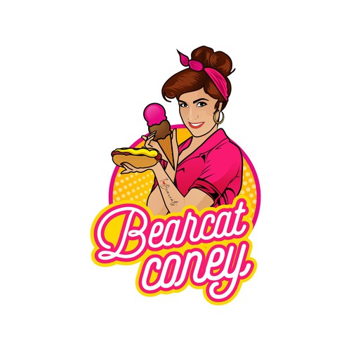 G-Rated Cartoon PinUp Girl girl logo for Retro Coney Hotdog restaurant Design by MALATHY
