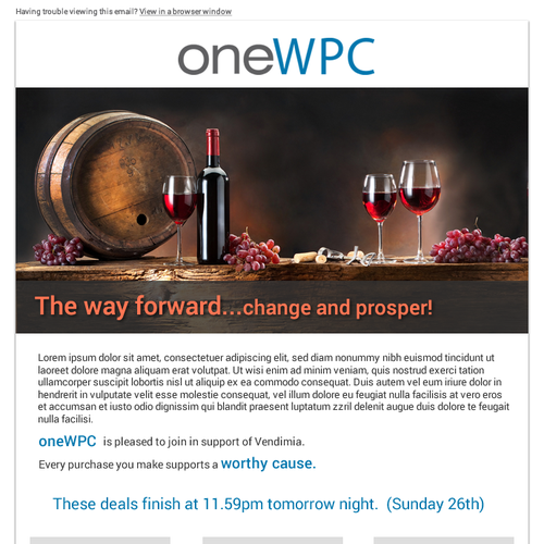 oneWPC Emailer Email contest
