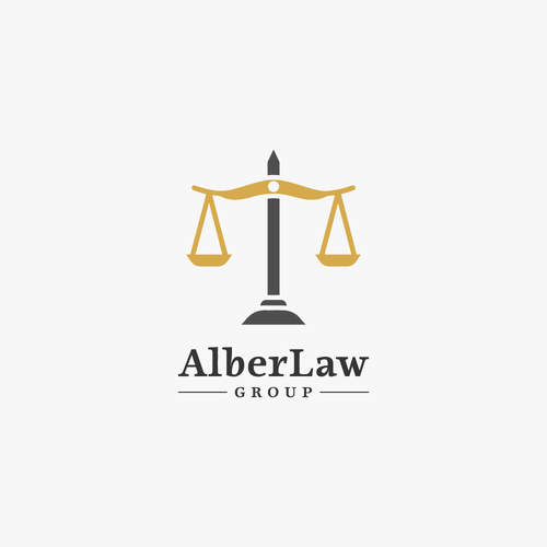 Law office firm logo keep Alber Law separate it looks better Design by Muthanna Saqr