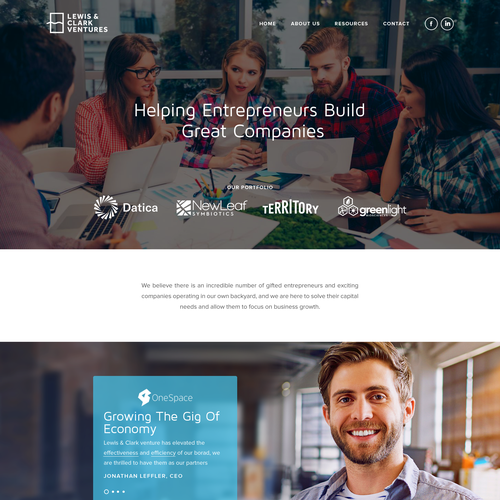 Create a modern Word Press theme design for Lewis & Clark Ventures Design by Obizzy