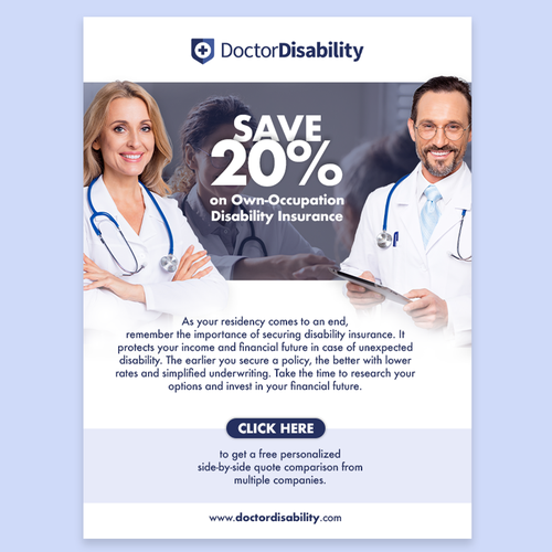 Design an email template for disability insurance for doctors Design by Monica Rumimper