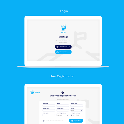 Please freely create the main (3) screens UI Design by DeZignTime99