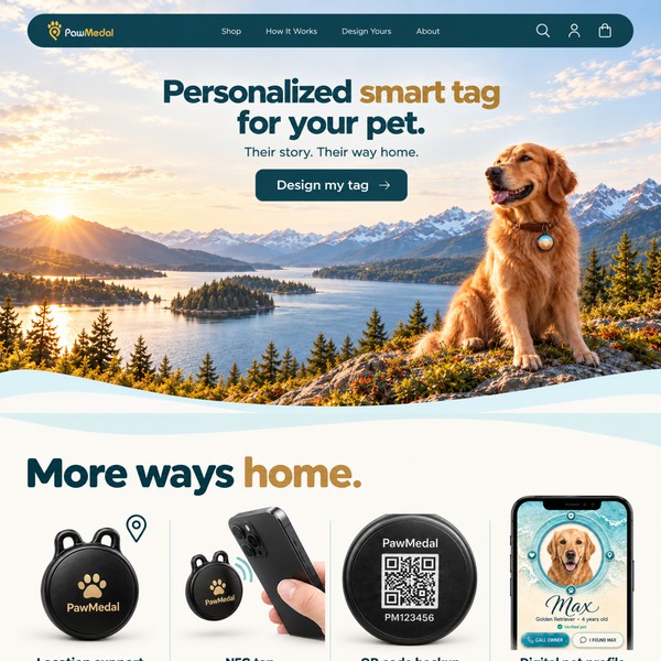 Premium Shopify Store Design for a Smart Pet Tag Brand