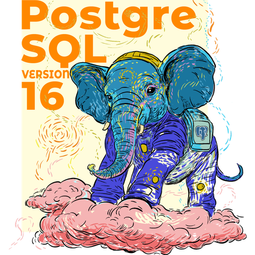 PostgreSQL v16 Release Artwork Design by Oğuzhan Akkök