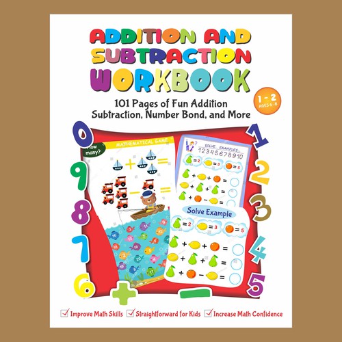 Fun design for kids math workbook Design by uget