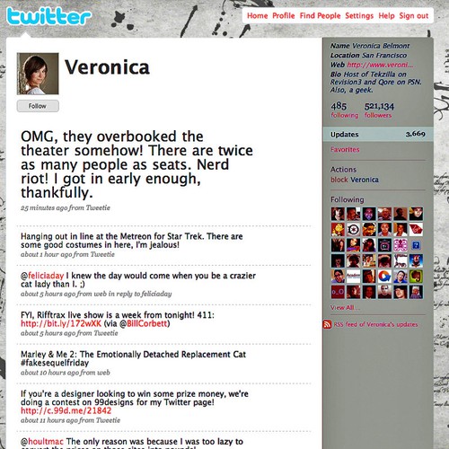 Twitter Background for Veronica Belmont Réalisé par Darayz