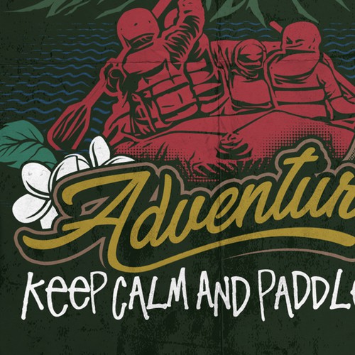 vintage bali jungle rafting Design by WesD