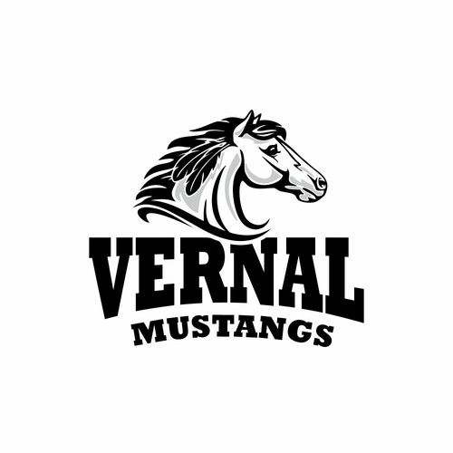 Middle school mustang logo cool enough for your kid to wear Design by diviart