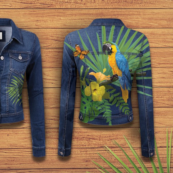 Tropical Denim Jacket – Apparel Graphic Design