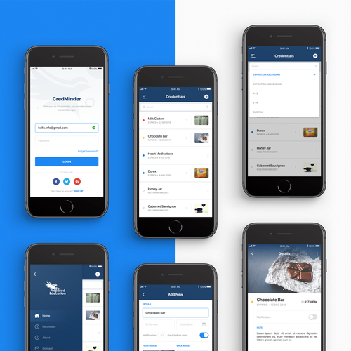 Design UI/UX for credential monitoring iOS app. Design by Ratko Batinic