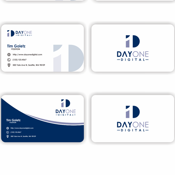 Design by wawonx99 titled "Design logo+business card for new startup Day One DigitalDesign logo+business card for new startup Day One Digital"
