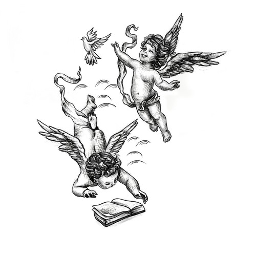 Cherubs at Play Design by missd.tattoos