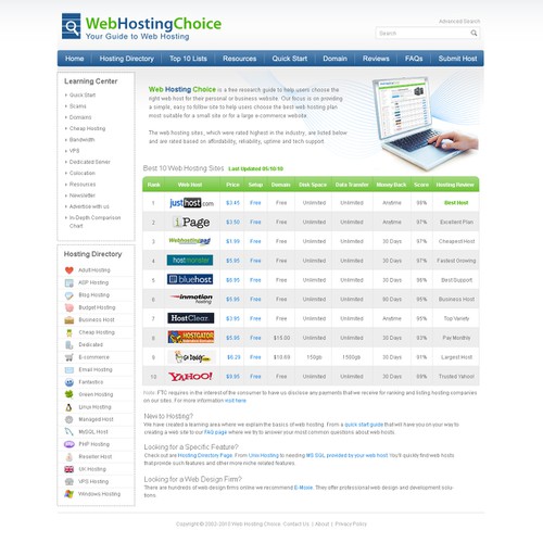 Redesign WebHostingChoice.com Design by anandkumar