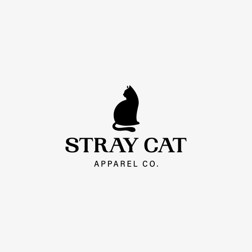 Logo for Stray Cat Apparel Co. - Clothing brand that donates 100% to saving cats! Design by Markabe