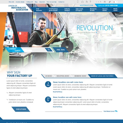 $3000 GUARANTEED !! ****** Just a "homepage" design for the Industrialists Association デザイン by The Dreamer Designs
