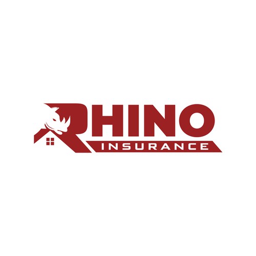 Designs Insurance logo with a rhino and another w/rhino and house for construction companies