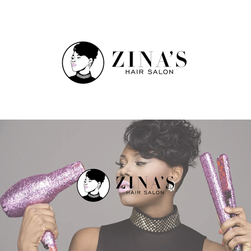 Showcase African Heritage and Glamour for Zina's Hair Salon Logo Design by ♛ clewer st ♛