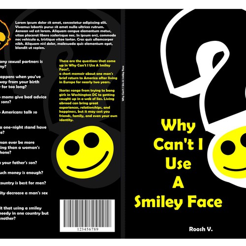 Book cover for "Why Can't I Use A Smiley Face?" Design by Ana Sichitiu