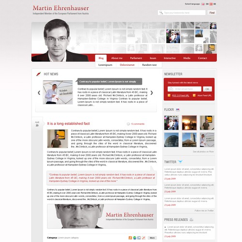 Design di Wordpress Theme for MEP Martin Ehrenhauser di Stefan C. Asafti