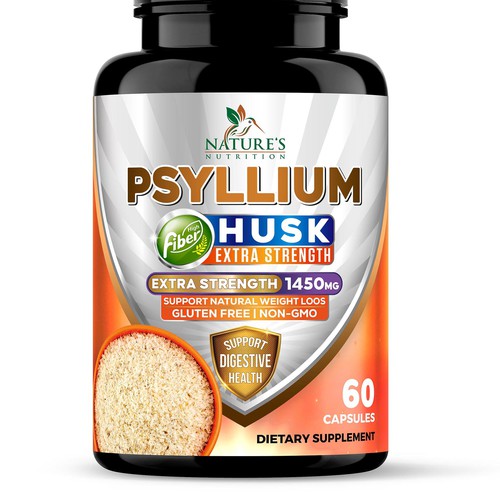 Natural Psyllium Husk Capsules Design needed for Nature's Nutrition Design by JOHN's_AlphaCreation