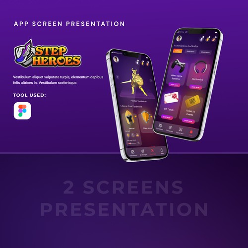 Design the app for StepHeroes, a new and innovate fitness game Design by FuturisticBug
