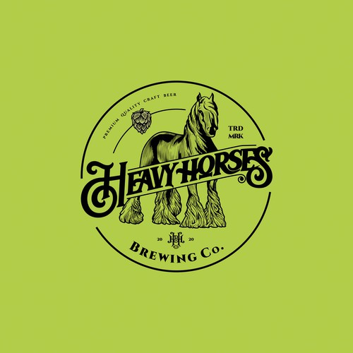 Vintage horse logo for a local brewery Design by F.canarin