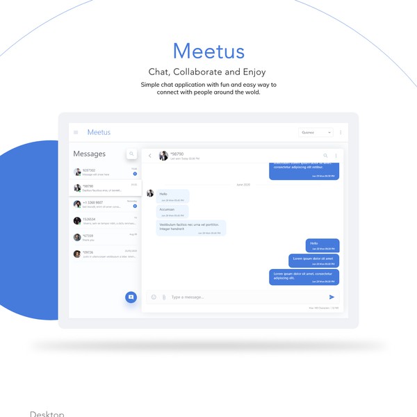 Design by abldzynr titled "Meetus Chat App Design"