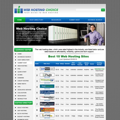 Redesign WebHostingChoice.com Design by JustPureDesign