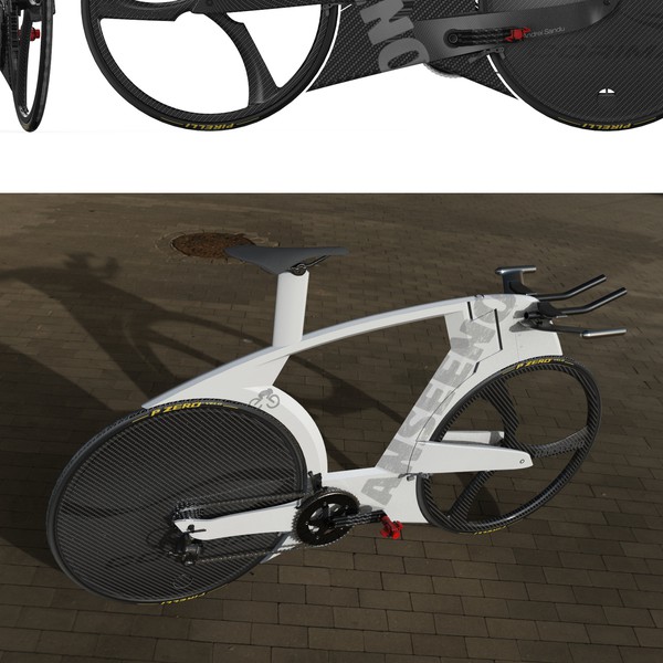Design realizzato da Andrei Sandu intitolato "Futuristic race bicycle design"