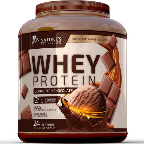 Diseño de Tasty Whey Protein Chocolate Design Needed for Nature's Nutrition de R O S H I N