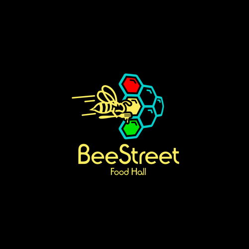 BeeStreet - a ghost kitchen Food Hall logo! Design by Graphtor