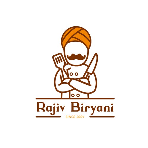 Indian Food Cloud Kitchen Logo Design, Rajiv Biryani Design by VictorChon