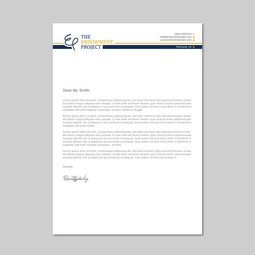 Clean, simple note design, The Endowment Project Design by LAXMI DESIGNHUB