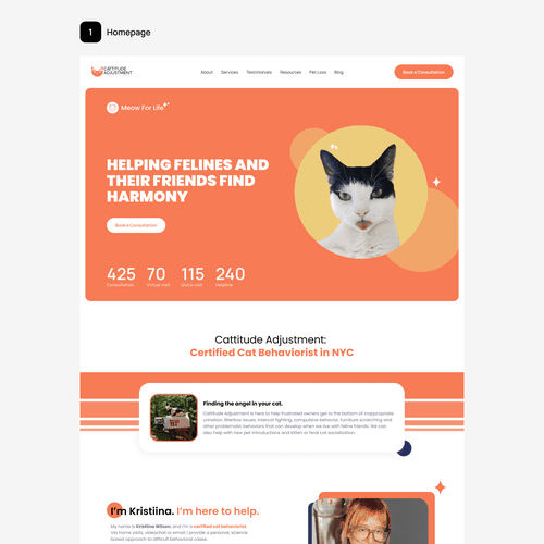 Create a website refresh for a cat behavior consultant! Design by Tri Utomo