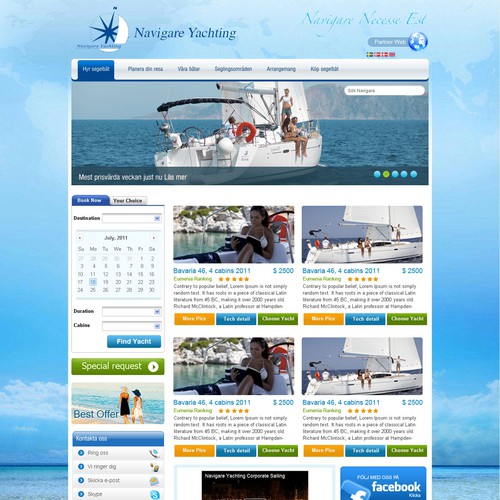 Design di Help Navigare Yachting with a new website design di 06shub