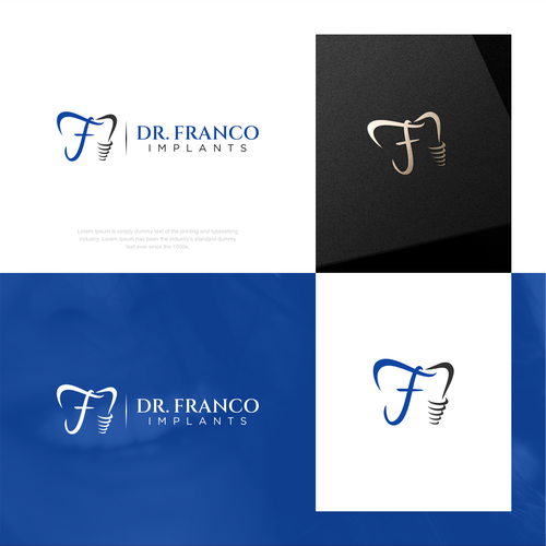 Luxury Dental Implant Logo Brand for World-Class Implant Surgeon appeal Patients and Other Doctors Design by evano.