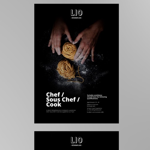 Job recruitment Poster for modern Premium Restaurant Design by Ferdi.182