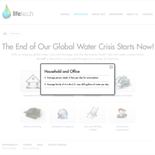 New website design for LifeTech: We turn air into drinking water. Ontwerp door Creative Zeune