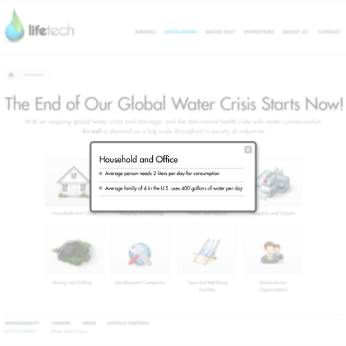 New website design for LifeTech: We turn air into drinking water. Design por Creative Zeune