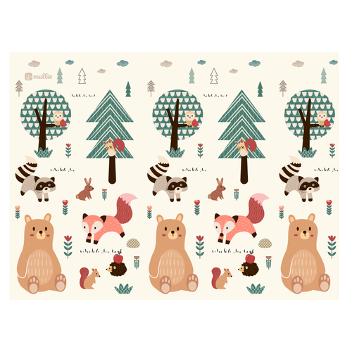 Illustration of kids playmat with animals Design by ies