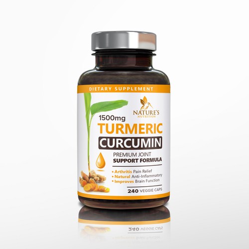 Nature's Nutrition needs a "beautiful label" for its Turmeric Extract bottle Design by DesignSBS