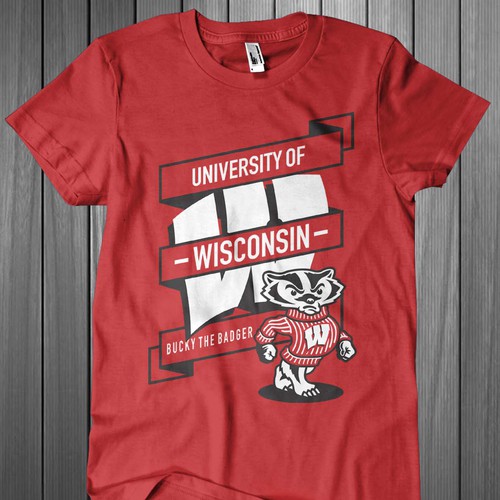 Wisconsin Badgers Tshirt Design Diseño de thebeliever