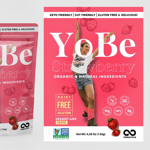 Create Eye-Catching Packaging for YoBe's Protein Yogurt to Shine at Whole Foods Design by Lady Goga