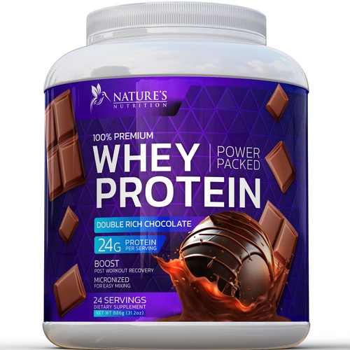 Tasty Whey Protein Chocolate Design Needed for Nature's Nutrition Design by R O S H I N