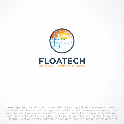 Creation of a logo for a wind turbine research project: FLOATECH Design by warnaliar.